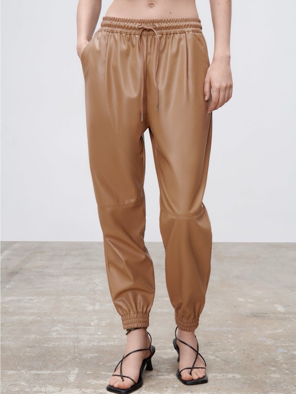 Zara Women's Faux Leather Joggers, Size Small